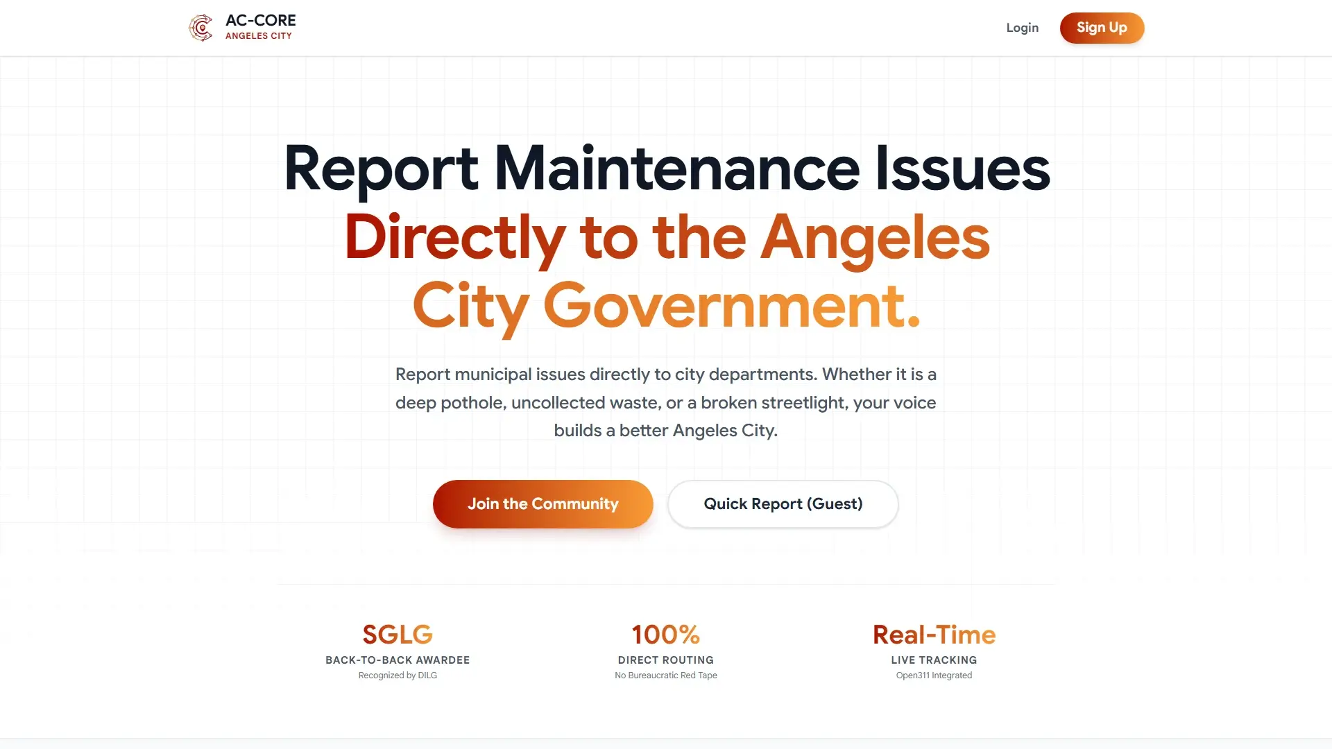 Cover preview of AC-CORE (Angeles City Center for Operational Reporting and Engineering)